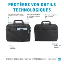 Sacoche HP Renew Business 15.6 Noir Sacoche de transport Topload 390 mm x 290 mm x 65 mm Petit prix avec plusieurs poches…