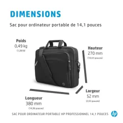 Sacoche HP Renew Business 14'' Noire Sacoche de transport slim Topload 380 x 270 x 52 mm Elegant, mince et tendance, poche…