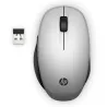 HP Dual Mode Silver Mouse 300, connection à deux ordinateurs via Bluetooth ou sans fil 2,4 GHz, autonomie jusqu'à 15 mois en…