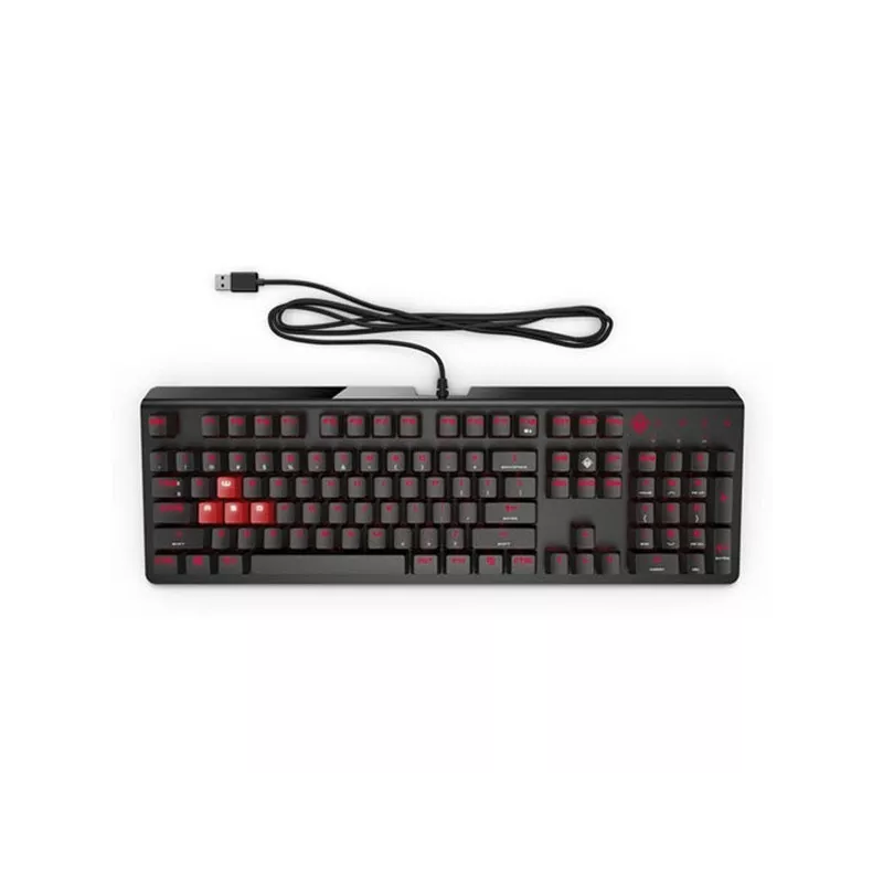 Clavier de jeu encodeur OMEN LED Noir/Rouge, commutateurs mécaniques CHERRY MX Rouge, revêtement natté LED dédiée a chaque…