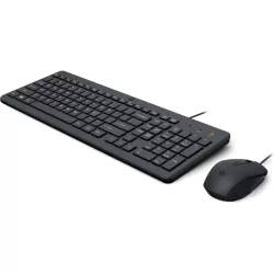Clavier et souris filaires HP 150 Noir, AZERTY, précis et ergonomiques, clavier silencieux, touches ultraplates