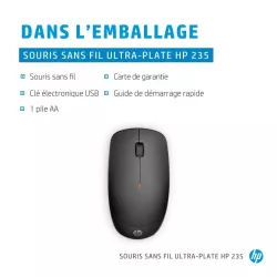 HP-C HP 235 Noir - Souris sans fil ultra-plat, 1 x pile AA, connexion sans fil 2,4 GHz- 4E407AA/4E407UT - STB