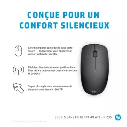 HP-C HP 235 Noir - Souris sans fil ultra-plat, 1 x pile AA, connexion sans fil 2,4 GHz- 4E407AA/4E407UT - STB