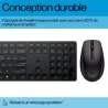 HP-C HP 655 Noir - Ensemble clavier et souris sans fil 2,4 GHz, 2 x AAA (clavier), 2 x AAA (souris) - STB