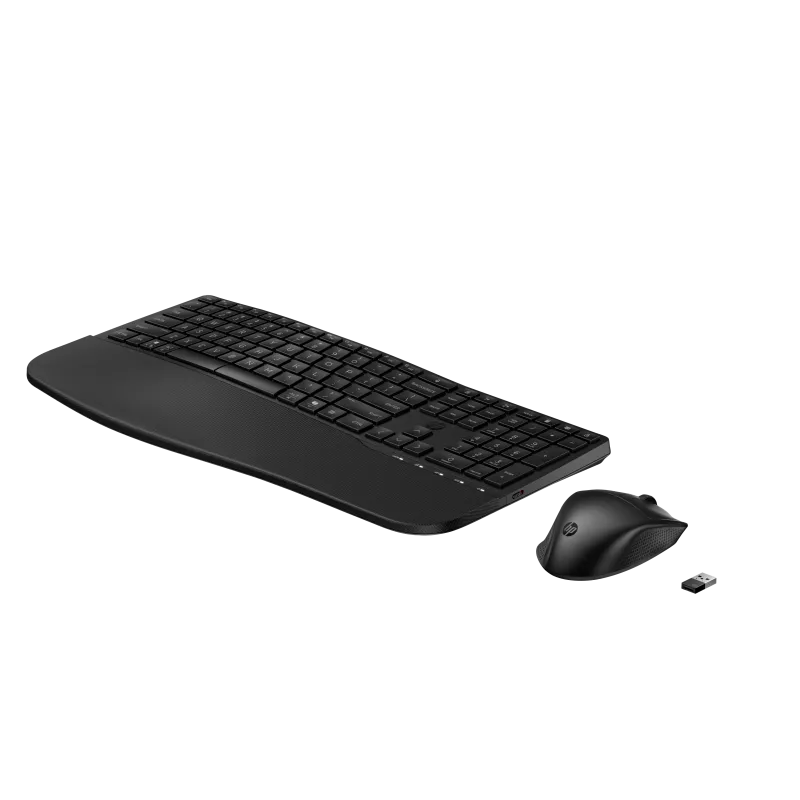 HP-C HP 685 Comfort Noir - Clavier + Souris sans fil Dual-Mode (2,4 GHz, Bluetooth), Design complet et Ergonomic - 1 X AA…