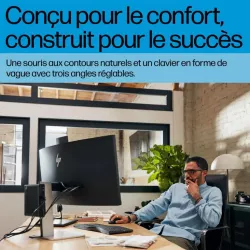 HP-C HP 685 Comfort Noir - Clavier + Souris sans fil Dual-Mode (2,4 GHz, Bluetooth), Design complet et Ergonomic - 1 X AA…