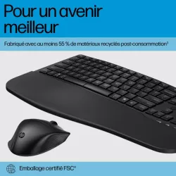 HP-C HP 685 Comfort Noir - Clavier + Souris sans fil Dual-Mode (2,4 GHz, Bluetooth), Design complet et Ergonomic - 1 X AA…