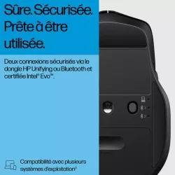 HP-C HP 685 Comfort Noir - Souris sans fil Dual mode (2,4 GHz, Bluetooth), 4000 dpi, 1x pile AA - STB