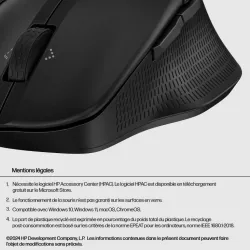 HP-C HP 685 Comfort Noir - Souris sans fil Dual mode (2,4 GHz, Bluetooth), 4000 dpi, 1x pile AA - STB