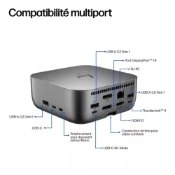 Station d'Accueil HP Thunderbolt 4 Ultra 180W G6 Dock EURO 9X481UT