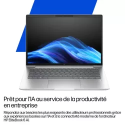 Portable HP EliteBook 6 Intel Core Ultra U5-225U 16GB 512GoSSD Intel Graphics 12 Tops 16'' WUXGA Win11Pro AD4E2ET