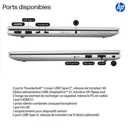 Portable HP EliteBook 6 Intel Core Ultra U7-255U 16Go 512GoSSD Intel Graphics 12 Tops 13.3'' WUXGA Win11Pro AD4F1ET