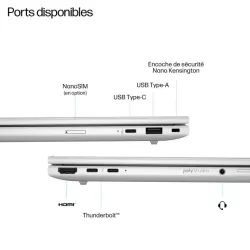 Portable HP EliteBook 8 Intel Core Ultra U7-255U 32GB 1ToSSD Intel Graphics 12 Tops 13,3'' WUXGA Win11Pro AD4B1ET