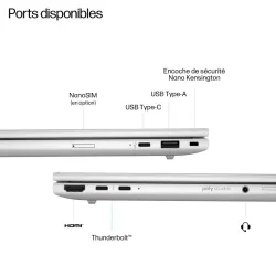 Portable HP EliteBook 8 Intel Core Ultra U5-225U 16GB 512GoSSD Intel Graphics 12 Tops 13,3'' WUXGA Win11Pro AD4B3ET
