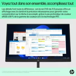 Moniteur HP E22 G5 21.5'' FHD IPS 5 ms GtG 250nits DP/HDMI 1xUSB-B 4xUSB-A 3.2 Regl Hauteur,Pivotable,Inclinable 3/3/0 6N4E8AA