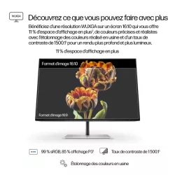 Moniteur HP 724pn 24'' WUXGA IPS 5ms GtG 350nits DPin/DPout/HDMI 4x USB-A 3.2 1x USB-B Regl Hauteur,Pivotable,Inclinable 3/3/0…