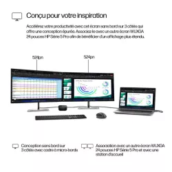 Moniteur HP Series 5 Pro - 524pn 24'' WUXGA IPS 5 ms 350nits HDMI/DPin/DPout/USB-A x3 USB-B x1 Regl…