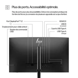 Moniteur HP Serie 5 Pro 524pf 23.8'' FHD IPS 5 ms GtG 250nits Display Port / HDMI 1x USB-B 4x USB-A SuperSpeed Regl…