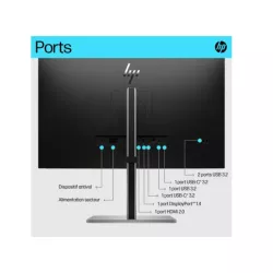 Moniteur HP E27k G5 27'' 4k manageable USB-C power delivery UHD 4K IPS 5ms GtG 350nits Regl Hauteur,Pivotable,Inclinable…