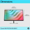 Moniteur HP E27k G5 27'' 4k manageable USB-C power delivery UHD 4K IPS 5ms GtG 350nits Regl Hauteur,Pivotable,Inclinable…
