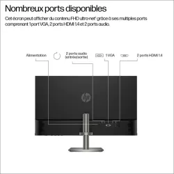 Moniteur HP 527da 27'' FHD IPS 5 ms GtG 300nits 1x HMDI, 1x Alimentation Regl Hauteur,Pivotable,Inclinable 3/3/0 B11W6AT