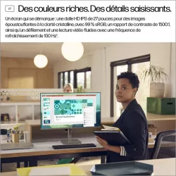 Moniteur HP 527da 27'' FHD IPS 5 ms GtG 300nits 1x HMDI, 1x Alimentation Regl Hauteur,Pivotable,Inclinable 3/3/0 B11W6AT