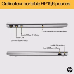 Portable HP 15-fc0151nf AMD Ryzen 5 7520U 16GoDDR5 512GoSSD AMD Radeon Graphics 15.6'' FHD 250nits Win11H C27SYEA