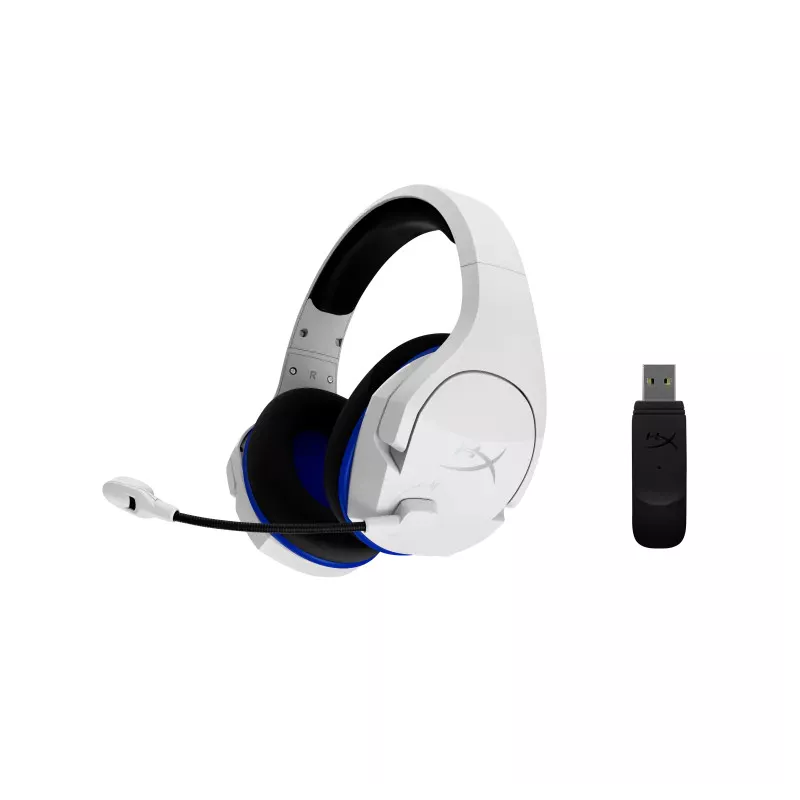 Casque Core HyperX Cloud Stinger Plus Bleu Blanc, Sans Fil, compatible PS5 PS4 et PC, Microphone à suppression de bruit…