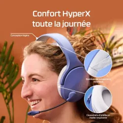 HyperX Cloud Jet Noir - Casque Gamer sans fil - Connexion Bluetooth & 2,4 GHz, Micro pivotant, jusqu'à 20h d'autonomie, Casque…