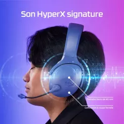 HyperX Cloud Jet Noir - Casque Gamer sans fil - Connexion Bluetooth & 2,4 GHz, Micro pivotant, jusqu'à 20h d'autonomie, Casque…