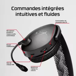 HyperX Cloud Jet Noir - Casque Gamer sans fil - Connexion Bluetooth & 2,4 GHz, Micro pivotant, jusqu'à 20h d'autonomie, Casque…
