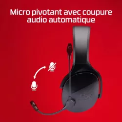 HyperX Cloud Jet Noir - Casque Gamer sans fil - Connexion Bluetooth & 2,4 GHz, Micro pivotant, jusqu'à 20h d'autonomie, Casque…