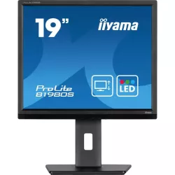 Ecran IIYAMA 19'' LED Noir dalle TN 3ms 5:4 1280x1024 250cd/m² HDMI Displayport haut parleurs 15cm pied régl en haut Pivot…