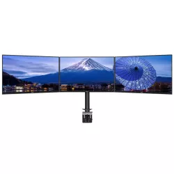 Support de bureau IIYAMA flexible pour trois écrans jusqu'à 27 Pivot 90° VESA DS1003C-B1