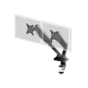 Support de bureau flexible pour 2 écrans , pneumatique et réglable en hauteur. Support de bureau à pinces ou passage de câbles…