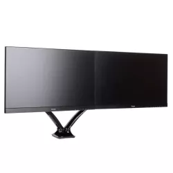 Support de bureau flexible pour 2 écrans , pneumatique et réglable en hauteur. Support de bureau à pinces ou passage de câbles…