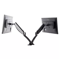 Support de bureau flexible pour 2 écrans , pneumatique et réglable en hauteur. Support de bureau à pinces ou passage de câbles…