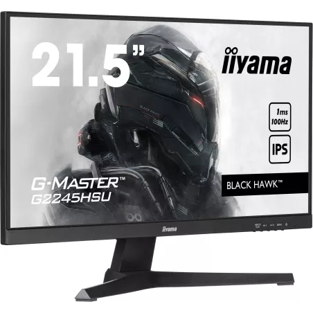 Ecran IIYAMA 22'' G-Master Black Hawk 1ms IPS 1920x1080 16:9 100Hz 300cd/m² HDMI DP USB HUB 2x2.0 HPs Black Tuner VESA 100x100…