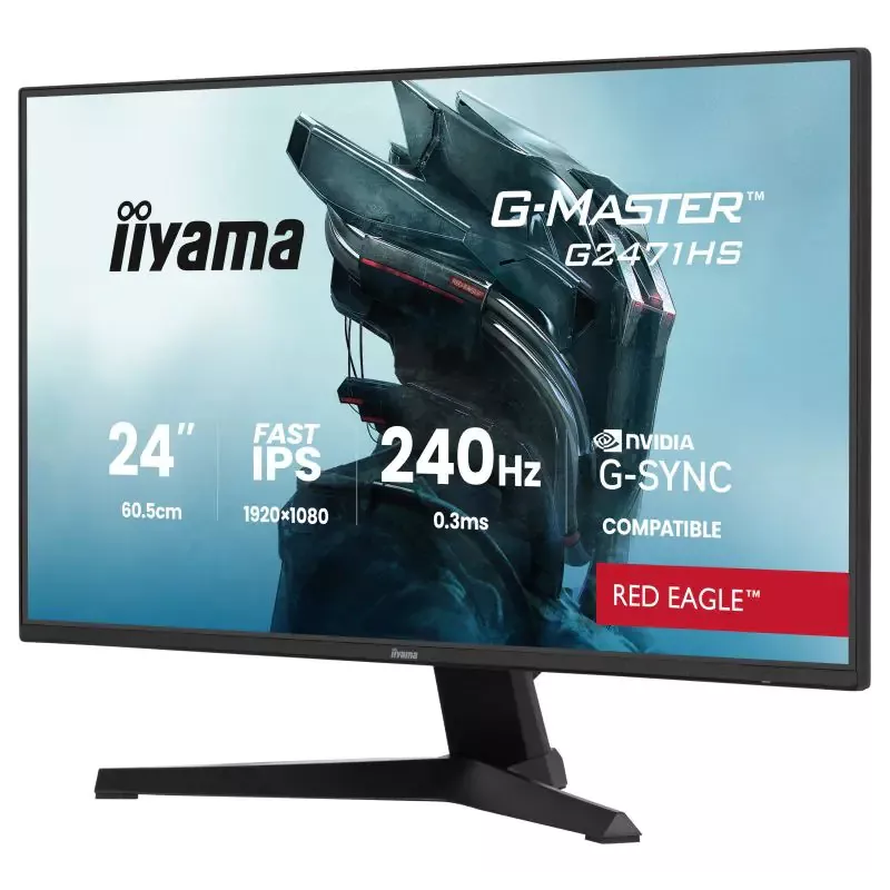 Ecran IIYAMA 23.8'' G-Master Red Eagle Noir 0.3ms Fast IPS 16:9 1920x1080 240Hz 1000:1 350 cd/m² 2xHDMI DisplayPort…