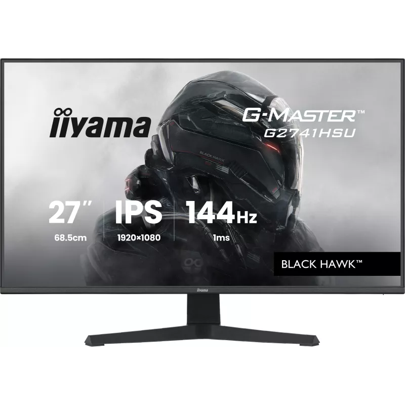Ecran IIYAMA 27'' 1ms G-Master Black Hawk Noir IPS 1920x1080 16:9 144Hz 350cd/m² 1500:1 HDMI DisplayPort 2xUSB HPs 2x2W Black…