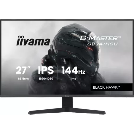 Ecran IIYAMA 27'' 1ms G-Master Black Hawk Noir IPS 1920x1080 16:9 144Hz 350cd/m² 1500:1 HDMI DisplayPort 2xUSB HPs 2x2W Black…