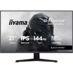 Ecran IIYAMA 27'' G-Master Black Hawk IPS Noir 2560x1440 16:9 1ms 144Hz 350cd/m² 1500:1 HPs HDMI DisplayPort 2xUSB HUB G-SYNC…