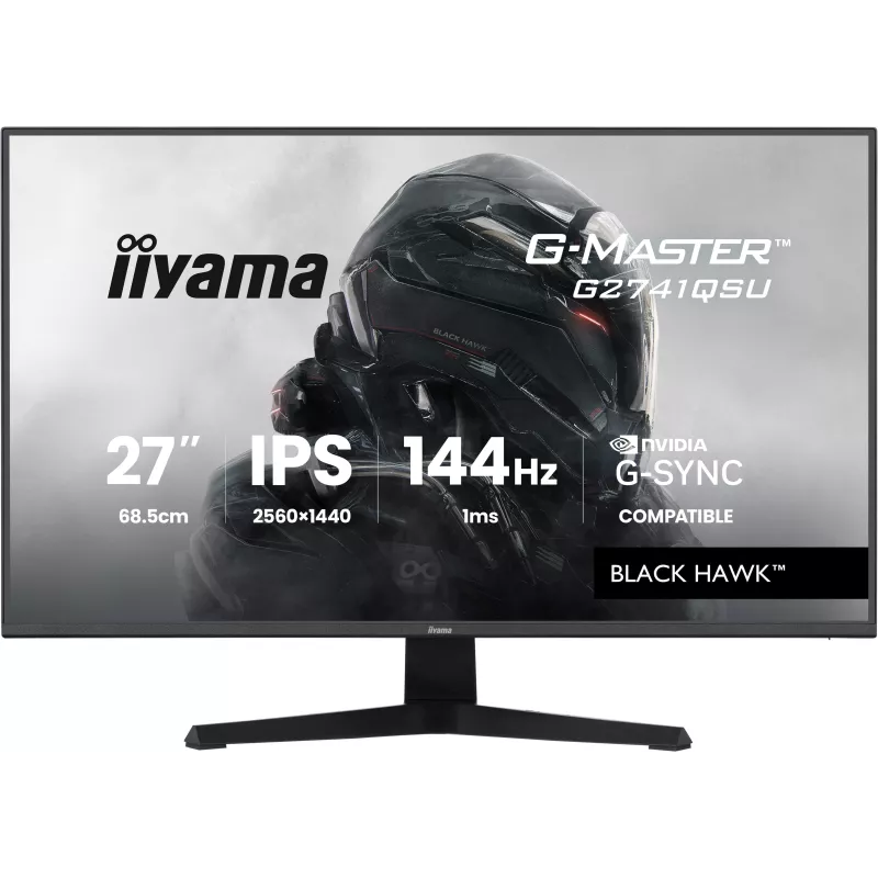 Ecran IIYAMA 27'' G-Master Black Hawk IPS Noir 2560x1440 16:9 1ms 144Hz 350cd/m² 1500:1 HPs HDMI DisplayPort 2xUSB HUB G-SYNC…