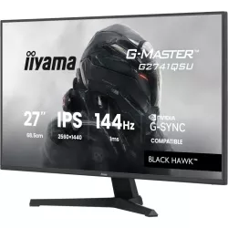 Ecran IIYAMA 27'' G-Master Black Hawk IPS Noir 2560x1440 16:9 1ms 144Hz 350cd/m² 1500:1 HPs HDMI DisplayPort 2xUSB HUB G-SYNC…