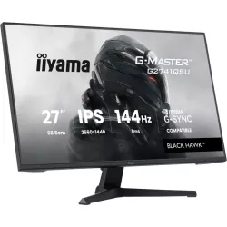 Ecran IIYAMA 27'' G-Master Black Hawk IPS Noir 2560x1440 16:9 1ms 144Hz 350cd/m² 1500:1 HPs HDMI DisplayPort 2xUSB HUB G-SYNC…