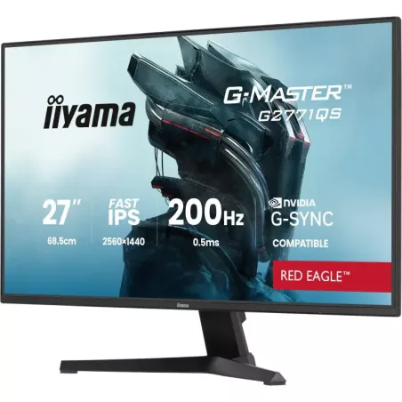 Ecran IIYAMA 27'' G-Master Red Eagle IPS Noir 2560x1440 16:9 0.5ms 200Hz 350cd/m² 1200:1 HPs HDMI DisplayPort 2xUSB HUB G-SYNC…