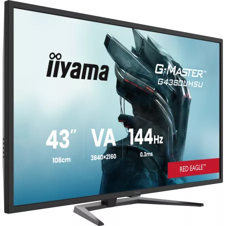 Ecran IIYAMA 43" Noir 0.3ms G-MASTER Red Eagle VA LED 16:9 3840x2160 144Hz 550 cd/m² FreeSync 2xDisplayport 2xHDMI HPs…