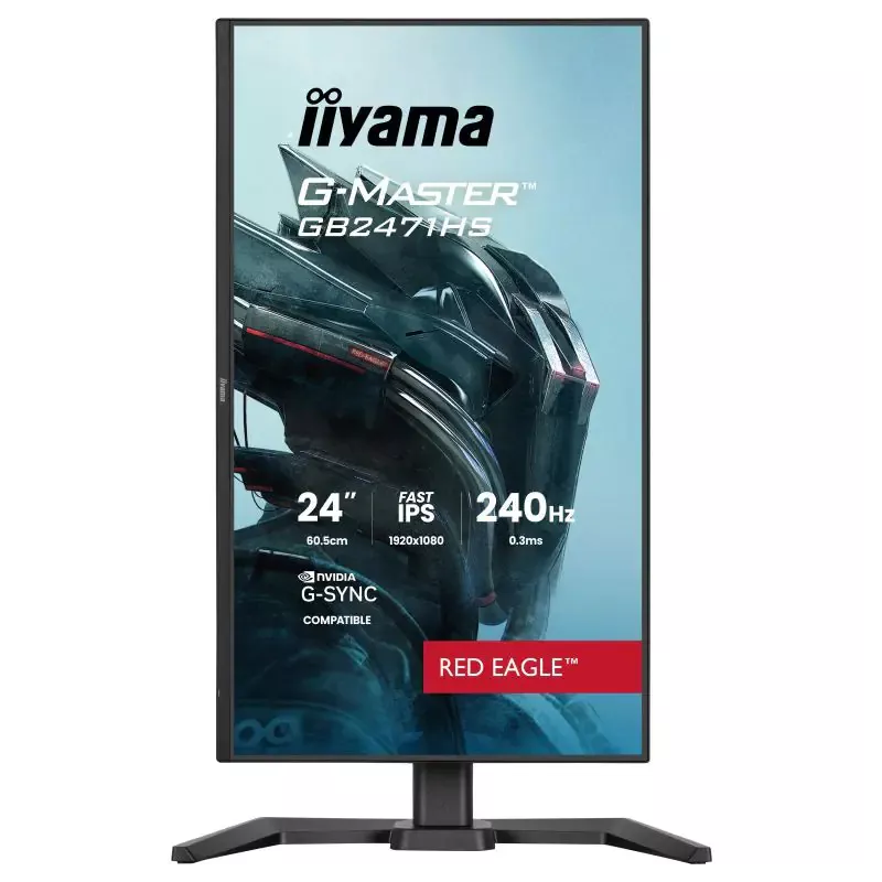 Ecran IIYAMA 23.8'' 0.3ms G-Master Red Eagle Noir Fast IPS 1920x1080 16:9 240Hz 350cd/m² 1000:1 2xHDMI DisplayPort 2xUSB 2xHPs…