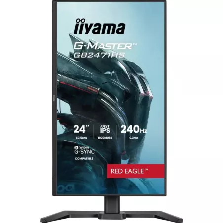 Ecran IIYAMA 23.8'' 0.3ms G-Master Red Eagle Noir Fast IPS 1920x1080 16:9 240Hz 350cd/m² 1000:1 2xHDMI DisplayPort 2xUSB 2xHPs…