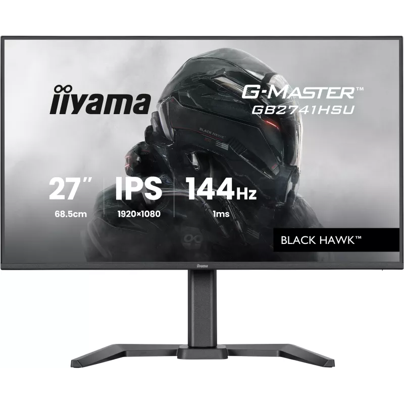Ecran IIYAMA 27'' 1ms G-Master Black Hawk Noir IPS 1920x1080 16:9 144Hz 350cd/m² 1500:1 HDMI DisplayPort 2xUSB 2xHPs 15cm pied…